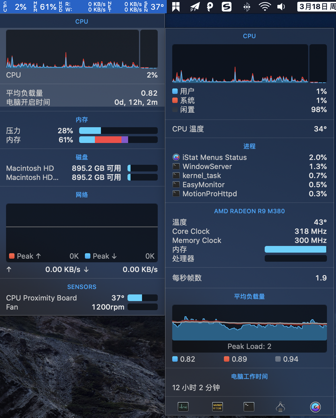 iStat Menus 系统监控