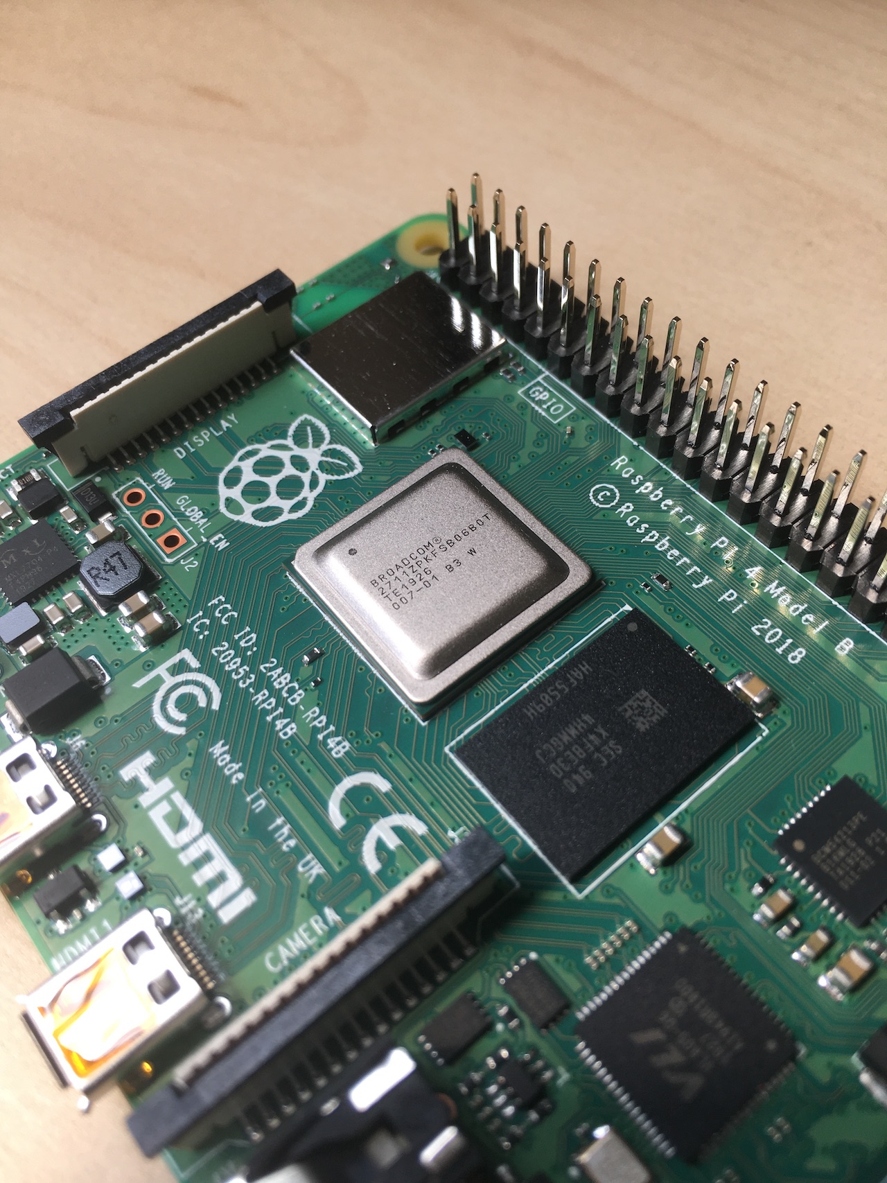 Raspberry Pi 4B 特写